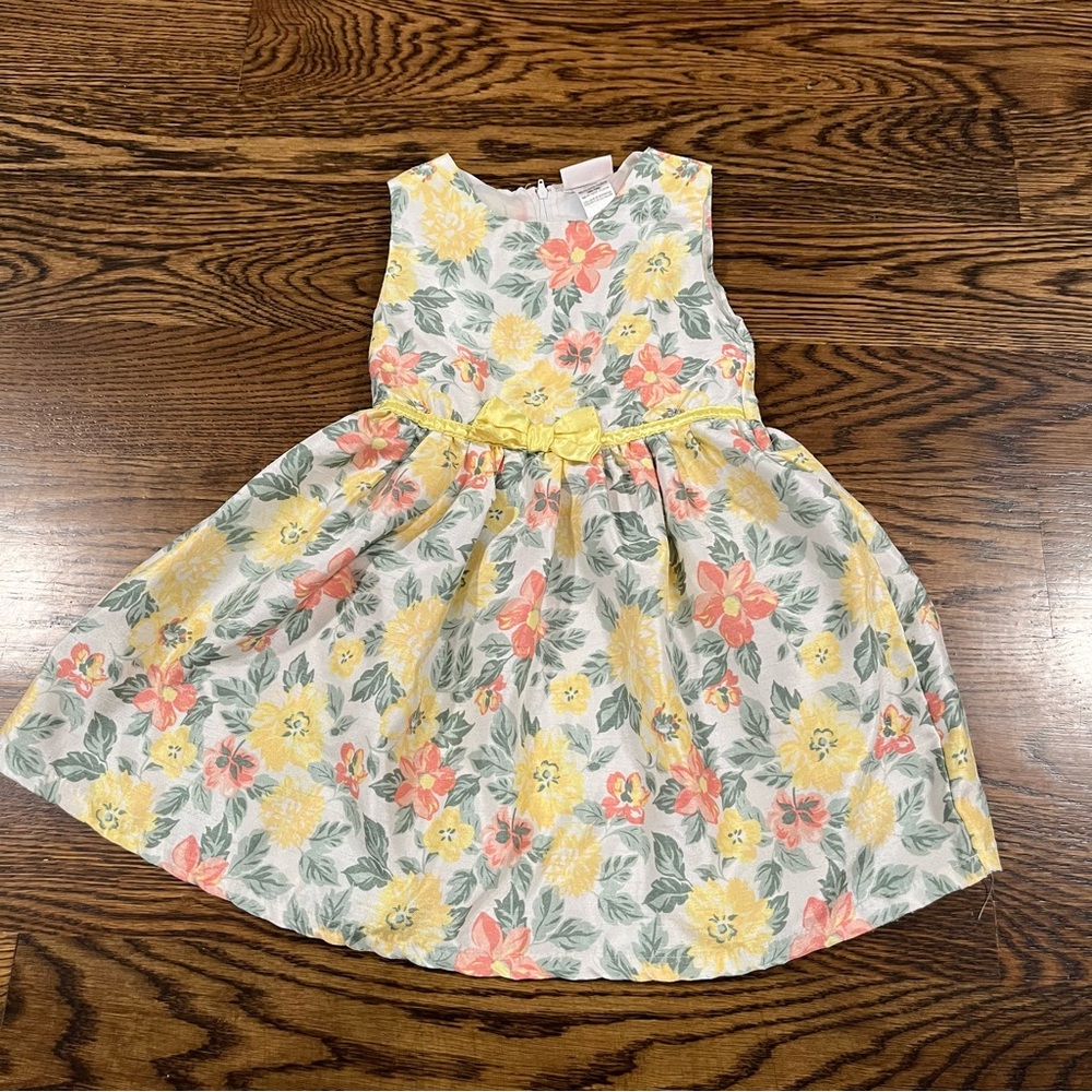 Little Lass Floral Dress - Yellow, Pink, Green